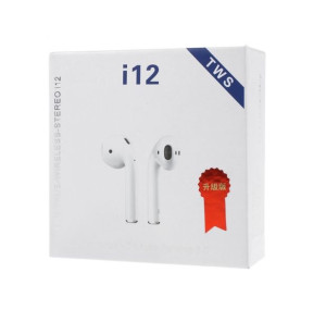 Słuchawki bezprzewodowe i12 TWS bluetooth (białe)