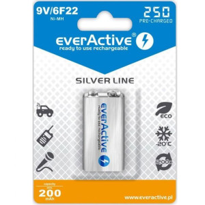 AKUMULATOREK Ni-MH 6F22 9V 250mAh everActive MOCNY