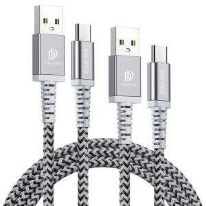 Kabel TYP C USB-C Dux Ducis 2A 1M+2M KII-PRO zestaw 2w1 wzmacniany nylonowy