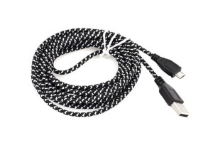 Kabel MICRO USB-USB 3M oplot