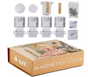 Zabezpieczenia Szafek Magnetyczna Blokada 4 Sztuki