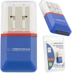 CZYTNIK KART PAMIĘCI micro SD SDHC Pendrive USB Niebieski