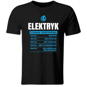 Koszulka Elektryk Stawka Godzinowa Prezent Dla Elektryka