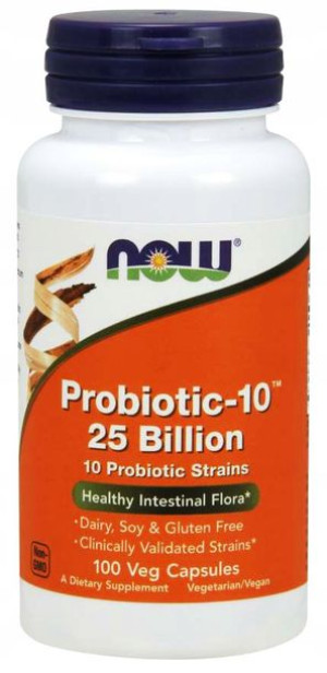NOW Foods Probiotic-10 25 Billion PROBIOTYK-10 100 wegetariańskich kapsułek