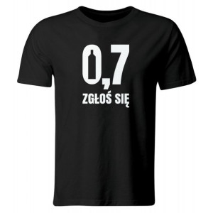Koszulka 0,7 Zgłoś Się Parodia Czarna Roz. L
