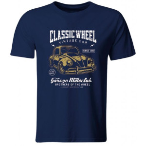 Koszulka Classic Wheels Motoryzacyjna Granatowy Roz. L