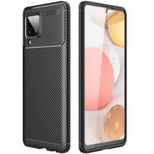 Etui SAMSUNG GALAXY A12 Pancerne Shockproof Carbon Fiber czarne