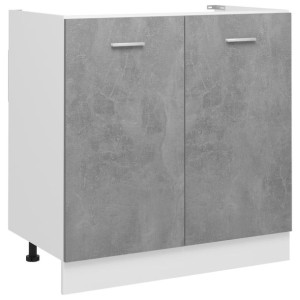 Szafka pod zlew, szarość betonu, 80x46x81,5 cm, płyta wiórowa
