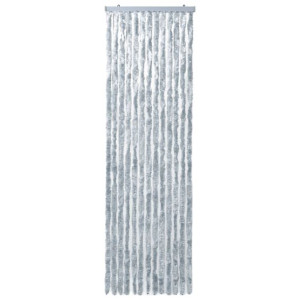 Zasłona przeciwko owadom, biało-szara, 90x200 cm, szenil
