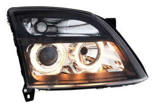 Lampy przednie reflektory Opel Vectra C ringi Czarne pasuje tez do Vectra C