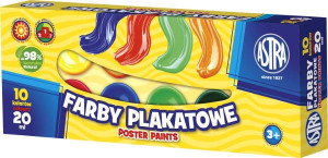 Farby plakatowe 10 kolorów ASTRA