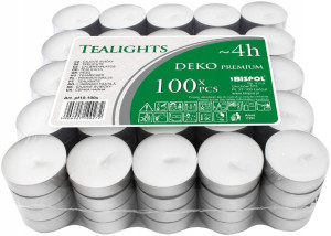 Podgrzewacze świeczki białe tealight 4 h 100 szt.