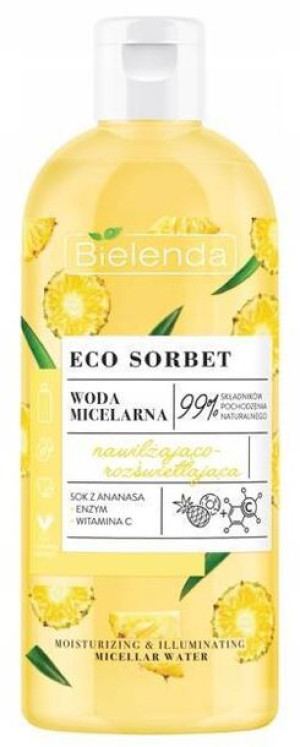 Bielenda Eco Sorbet Ananas Woda micelarna nawilżająco-rozświetlająca 500ml