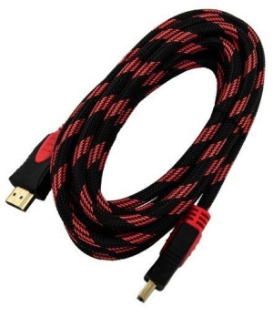 Kabel HDMI - HDMI 3m złoty w oplocie 4K Full HD