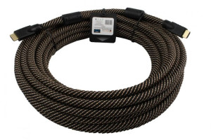 Kabel HDMI - HDMI ZŁOTY OPLOT 15m 4K Full HD