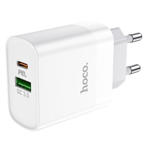 Hoco C80A NETWORK CHARGER PD20W/QC3.0 biały