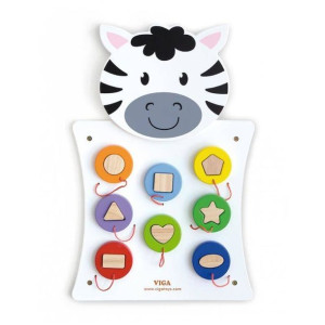 Drewniana Gra Dopasuj kształty Zebra Viga Toys