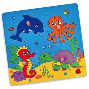 Drewniane Puzzle Morze Układanka Niespodzianka Viga Toys