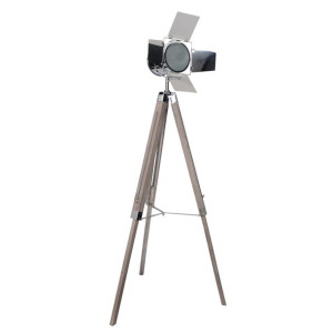 LAMPA podłogowa Retro NAVE 2055342 Drewno