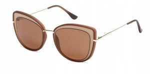 SOLANO SS 10393 C - damskie okulary przeciwsłoneczne kocie brązowe