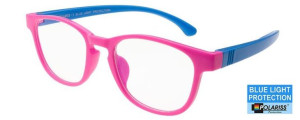 Dziecięce różowe okulary zerówki z filtrem blue light do komputera POLARISS