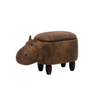 Pufa zwierzak ze schowkiem ekoskóra brązowa HIPPO