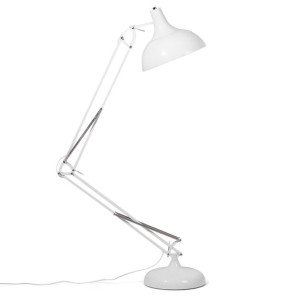 Lampa podłogowa regulowana metalowa biała PARANA