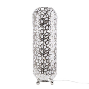 Lampa podłogowa metalowa srebrna VOLTA