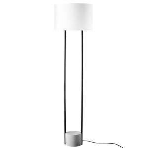 Lampa podłogowa metalowa biała REMUS