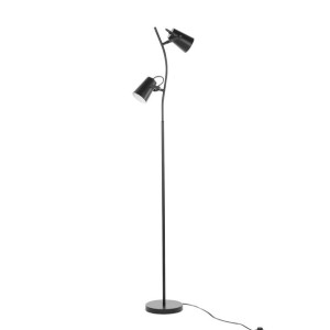 Lampa podłogowa regulowana metalowa czarna FLINT