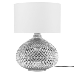 Lampa stołowa szklana srebrna MADON
