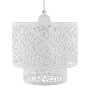 Lampa wisząca metalowa biała SANAGA