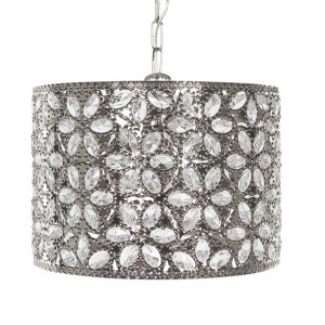 Lampa wisząca metalowa srebrna SAJO
