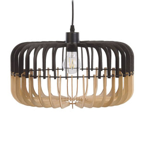 Lampa wisząca jasne drewno czarny SOUS