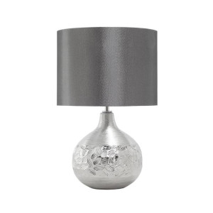 Lampka nocna porcelanowa srebrna YAKIMA