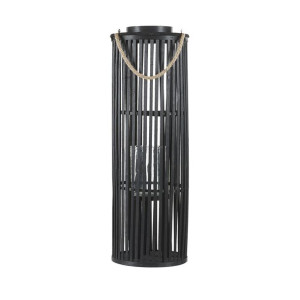 Lampion drewniany 80 cm czarny LUZON