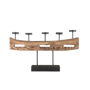 Świecznik 36 cm ciemne drewno GUATEMALA