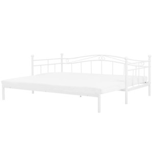 Łóżko wysuwane metalowe 90 x 200 cm białe TULLE