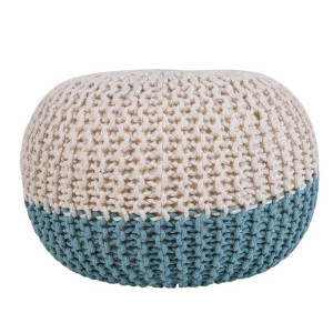 Puf 50 x 35 cm niebiesko-beżowy CONRAD