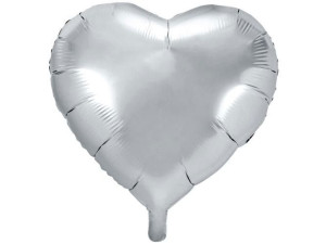 Balon Foliowy Serce Matowe Srebrne 18"