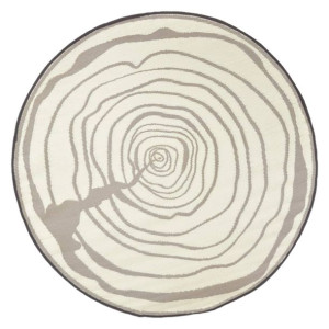 Esschert Design Dywan zewnętrzny, średnica 170 cm, przekrój drzewa