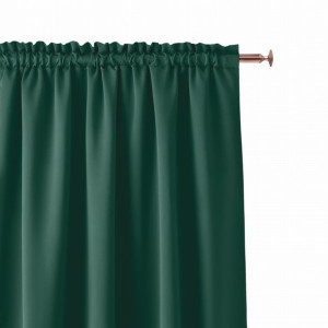 Zasłona gotowa Aura na taśmie 140x250 (zieleń butelkowa)