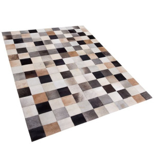 Dywan patchwork skórzany 200 x 300 cm wielokolorowy SOKE