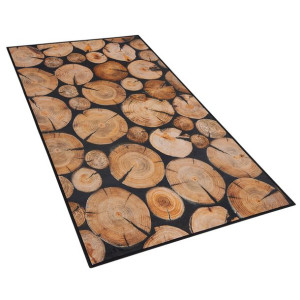 Dywan 80 x 150 cm motyw drewna KARDERE