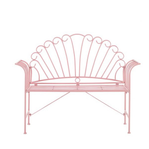 Ławka ogrodowa 125 cm metalowa różowa CAVINIA