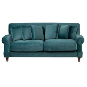 Sofa 3-osobowa welurowa lazurowa EIKE