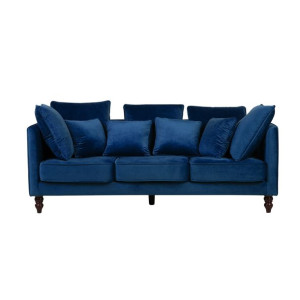 Sofa 3-osobowa welurowa niebieska FENSTAD