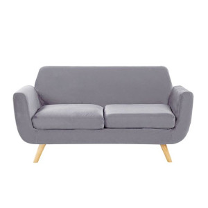 Sofa 2-osobowa welurowa szara BERNES