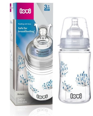 Lovi Butelka Trends Botanic 240 ml ze smoczkiem 3m+ 21/584