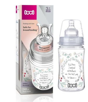 Lovi Butelka Trends Indian Summer 240 ml ze smoczkiem 3m+ 21/580
